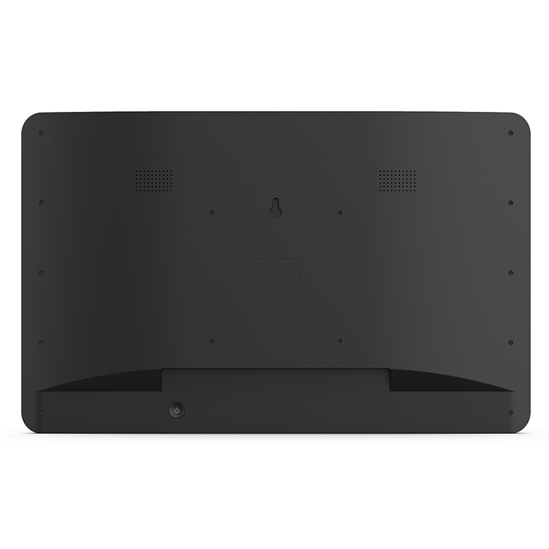 Rear view of meeting room panel with VESA 75 mounting points and edge LED strip