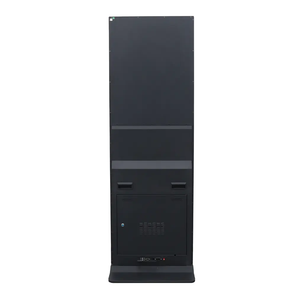 Floor standing kiosk angle view with weighted base