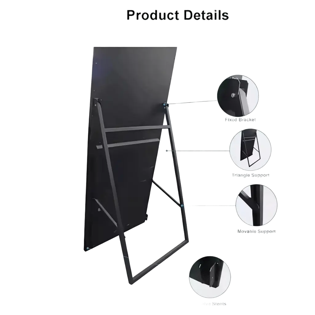 A-frame stand structure diagram with component callouts