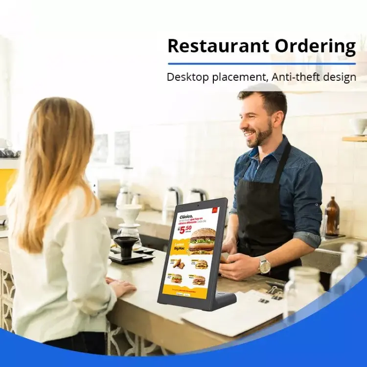 Table-side ordering terminal in hotel restaurant